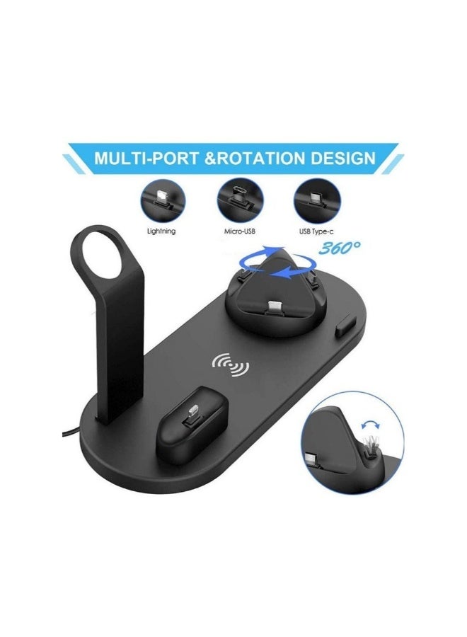 أكاليكس قاعدة شحن لاسلكية متعددة الأغراض 3 في 1 للهواتف المحمولة، مناسبة لسماعات الأذن اللاسلكية الذكية - Image 2